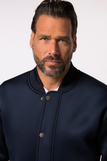 JP1880 College Jacket Scuba Fabric with Zipper Navy - Vestes - Vestes Homme Grandes Tailles