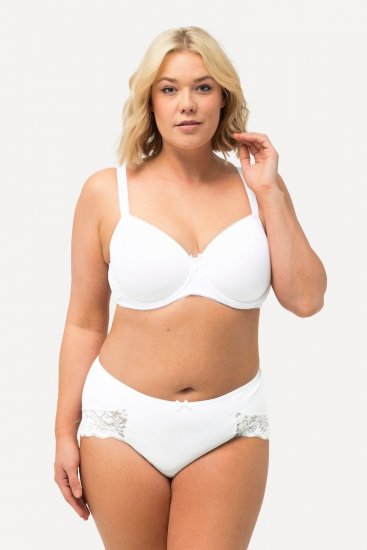 Ulla Popken 824106 Boxers en dentelle lot de 2 Blanc - Culottes - 