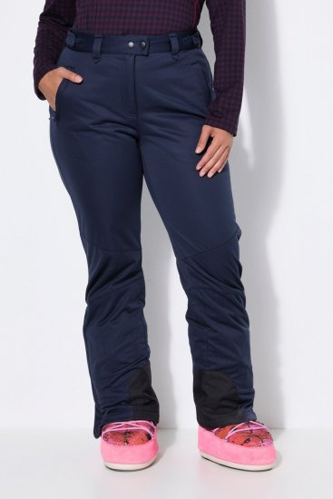 Ulla Popken 824297 Pantalon softshell à guêtres pare-neige Bleu marine - Vêtements de ski - 