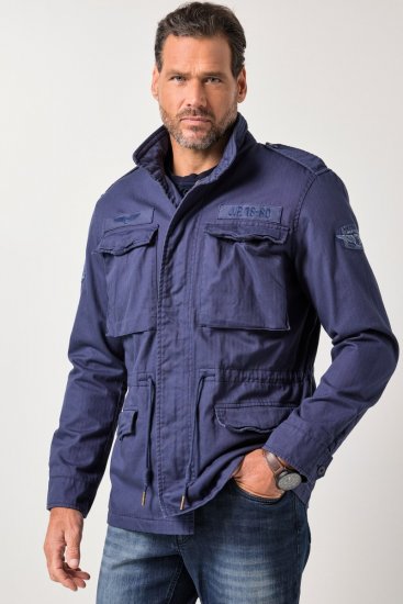 JP1880 Field Jacket with Badges Vintage Look Light Azure Blue - Vestes - Vestes Homme Grandes Tailles