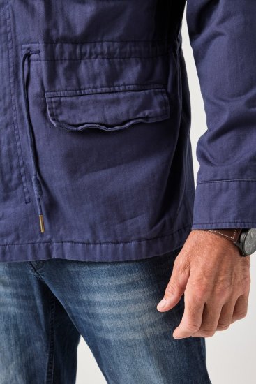JP1880 Field Jacket with Badges Vintage Look Light Azure Blue - Vestes - Vestes Homme Grandes Tailles