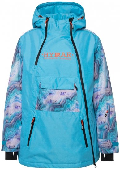 Ulla Popken 824429 Veste de ski marbrée à triple fonction Bleu - Vêtements de ski - 