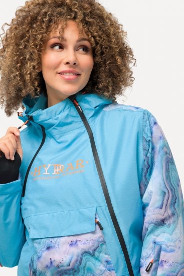 Ulla Popken 824429 Veste de ski marbrée à triple fonction Bleu - Vêtements de ski - 