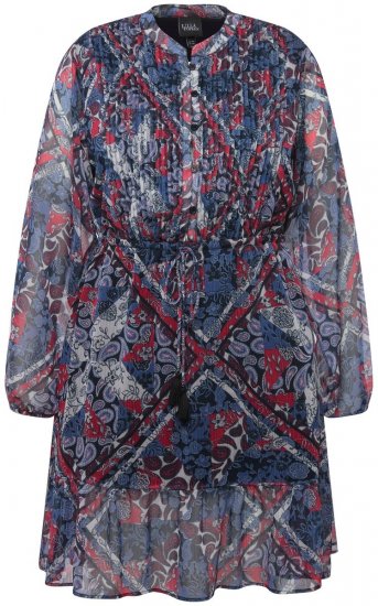 Ulla Popken 824976 Robe imprimée Bleu marine - Robes midi - Robes midi grande taille
