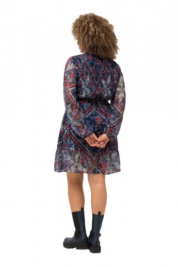 Ulla Popken 824976 Robe imprimée Bleu marine - Robes midi - Robes midi grande taille