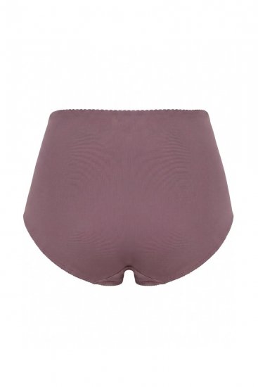 Ulla Popken 825788 Culottes taille haute en dentelle Marron - Culottes - 