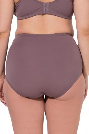 Ulla Popken 825788 Culottes taille haute en dentelle Marron - Culottes - 
