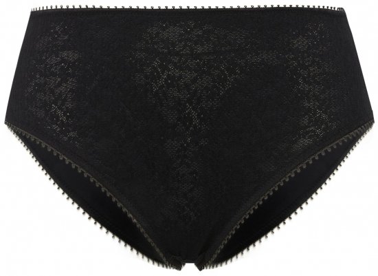 Ulla Popken 825790 Culottes à fleurs en dentelle Noir - Culottes - 