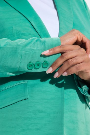 Ulla Popken 826161 Blazer texturé Vert - Blazers - Blazers grande taille pour femme