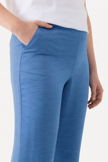 Ulla Popken 826163 Pantalon de tailleur large Bleu denim - Pantalons en tissu - Pantalons fluides femme grande taille