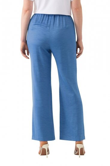 Ulla Popken 826163 Pantalon de tailleur large Bleu denim - Pantalons en tissu - Pantalons fluides femme grande taille