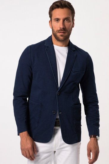 JP1880 826175 Blazer en molleton look vintage Bleu marine - Costumes - Costumes grandes tailles 