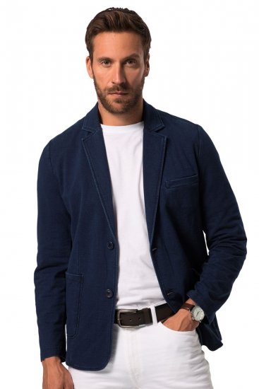 JP1880 826175 Blazer en molleton look vintage Bleu marine - Costumes - Costumes grandes tailles 