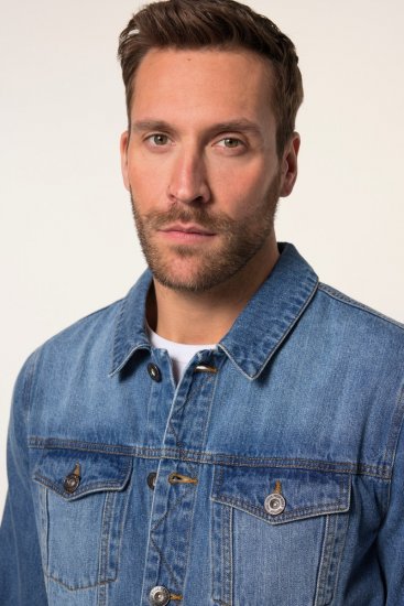 JP1880 826234 Veste en jean à poches poitrine Bleu denim - Vestes - Vestes Homme Grandes Tailles