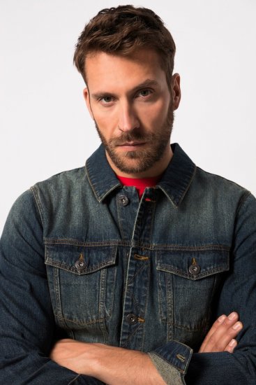 JP1880 Denim Jacket Dark Blue Denim - Vestes - Vestes Homme Grandes Tailles