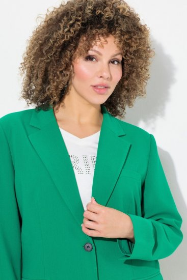 Ulla Popken 826487 Blazer oversize à poches à rabat Vert émeraude - Blazers - Blazers grande taille pour femme