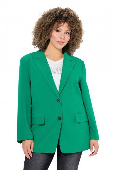 Ulla Popken 826487 Blazer oversize à poches à rabat Vert émeraude - Blazers - Blazers grande taille pour femme