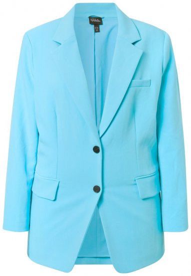 Ulla Popken 826487 Blazer oversize à poches à rabat Turquoise clair - Blazers - Blazers grande taille pour femme