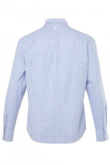 JP1880 Modern Fit Button-Down Collar Long Sleeve Check Shirt Light Blue - Chemises - Chemises Grandes Tailles Hommes