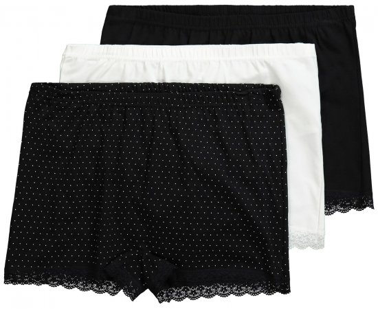 Ulla Popken 827286 Boxers lot de 3 Noir - Culottes - 