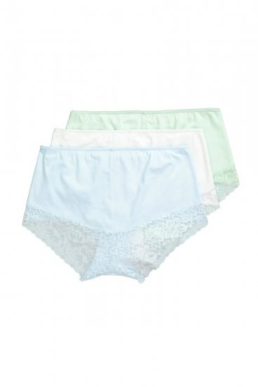 Ulla Popken 827465 Shorties en dentelle lot de 3 Bleu - Culottes - 