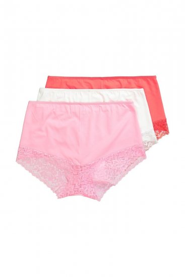 Ulla Popken 827465 Shorties en dentelle lot de 3 Rose - Culottes - 