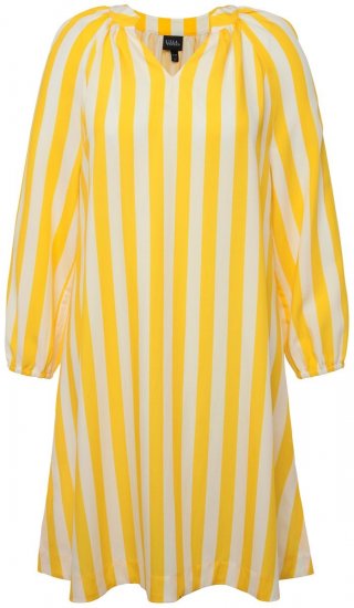 Ulla Popken 827653 Robe rayée Jaune - Robes midi - Robes midi grande taille