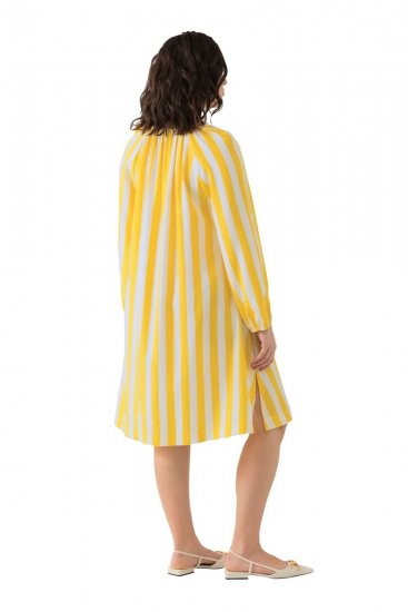 Ulla Popken 827653 Robe rayée Jaune - Robes midi - Robes midi grande taille
