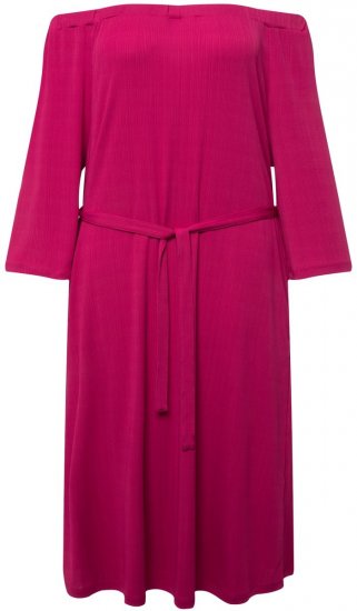 Ulla Popken 827740 Robe en jersey à manches 3/4 Rose - Robes midi - Robes midi grande taille