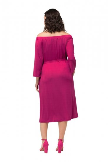 Ulla Popken 827740 Robe en jersey à manches 3/4 Rose - Robes midi - Robes midi grande taille