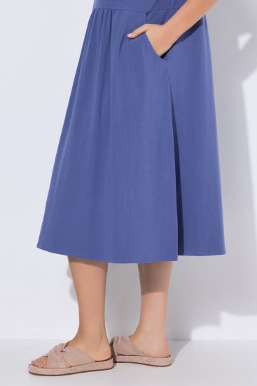 Ulla Popken 827920 Robe en jersey à manches courtes Bleu - Robes en jersey - 