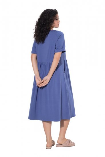 Ulla Popken 827920 Robe en jersey à manches courtes Bleu - Robes en jersey - 