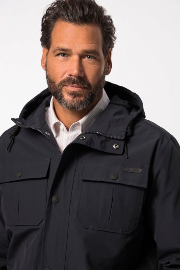 JP1880 828706 Veste de pluie à zip dissimulé Bleu marine - Vestes - Vestes Homme Grandes Tailles