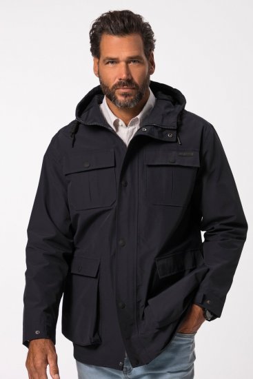 JP1880 828706 Veste de pluie à zip dissimulé Bleu marine - Vestes - Vestes Homme Grandes Tailles