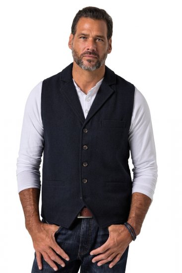 JP1880 828736 Gilet en tweed à dos tricoté Bleu marine - Costumes - Costumes grandes tailles 