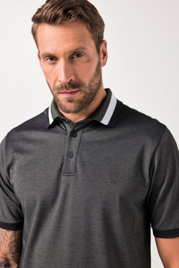 JAY-PI Quickdry Two-Tone Golf Poloshirt Black - Polos - Polos homme grande taille