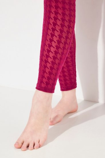 Ulla Popken 828982 Legging collant à carreaux Rouge baie - Collants & chaussettes - 
