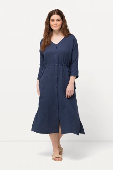 Ulla Popken 829143 Robe chemise Bleu marine - Robes chemise - 
