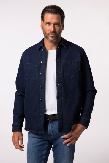JP1880 829251 Veste en jean à doublure teddy Bleu foncé - Vestes - Vestes Homme Grandes Tailles