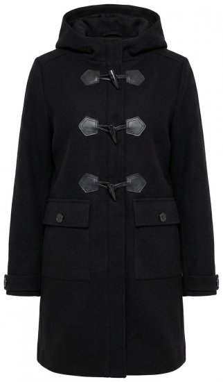 Ulla Popken 829347 Duffle-coat Noir - Manteaux - Manteaux femme grande taille