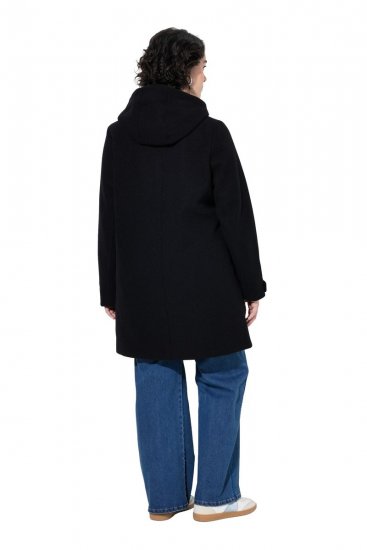 Ulla Popken 829347 Duffle-coat Noir - Manteaux - Manteaux femme grande taille