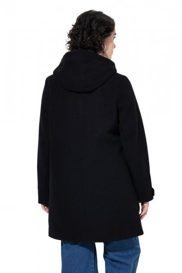 Ulla Popken 829347 Duffle-coat Noir - Manteaux - Manteaux femme grande taille