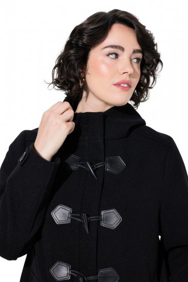 Ulla Popken 829347 Duffle-coat Noir - Manteaux - Manteaux femme grande taille