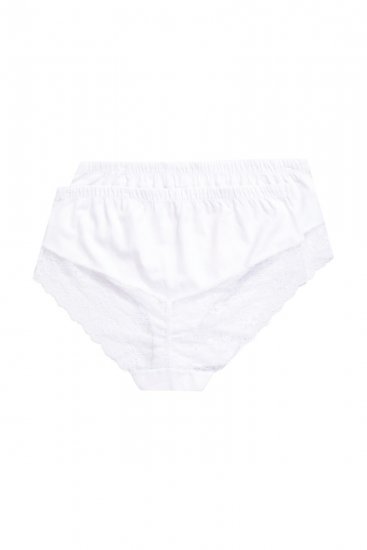 Ulla Popken 830094 Culottes en dentelle lot de 2 Blanc - Culottes - 