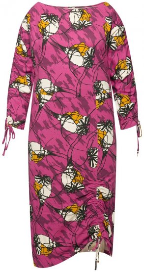 Ulla Popken 830151 Robe fleurie Rose - Robes maxi - Robes maxi grande taille