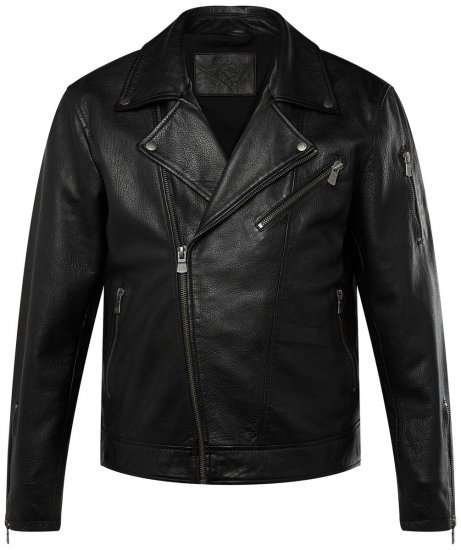 JP1880 830586 Veste biker en nappa d'agneau Noir - Vestes - Vestes Homme Grandes Tailles