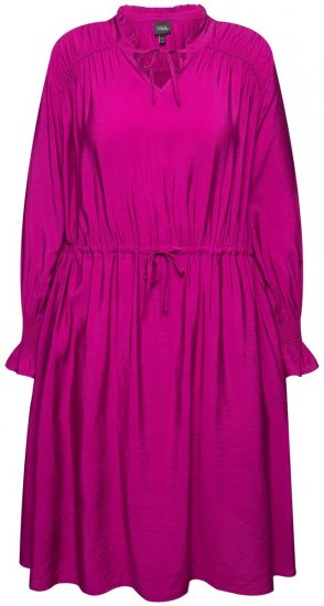 Ulla Popken 830615 Robe à manches longues et volants Lilas - Robes midi - Robes midi grande taille