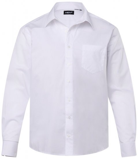 Men+ 757 Chemise business manches longues à col ouvert Blanc - Chemises - Chemises Grandes Tailles Hommes