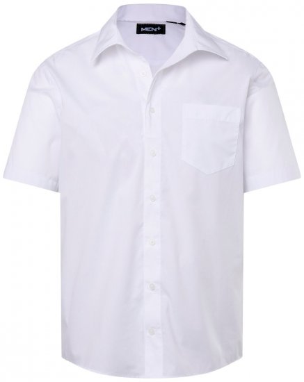 Men+ 758 Chemise business manches courtes à col ouvert Blanc - Chemises - Chemises Grandes Tailles Hommes