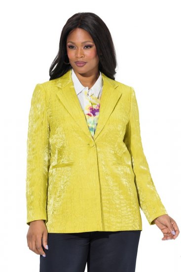 Ulla Popken 830767 Blazer froissé Vert clair - Blazers - Blazers grande taille pour femme